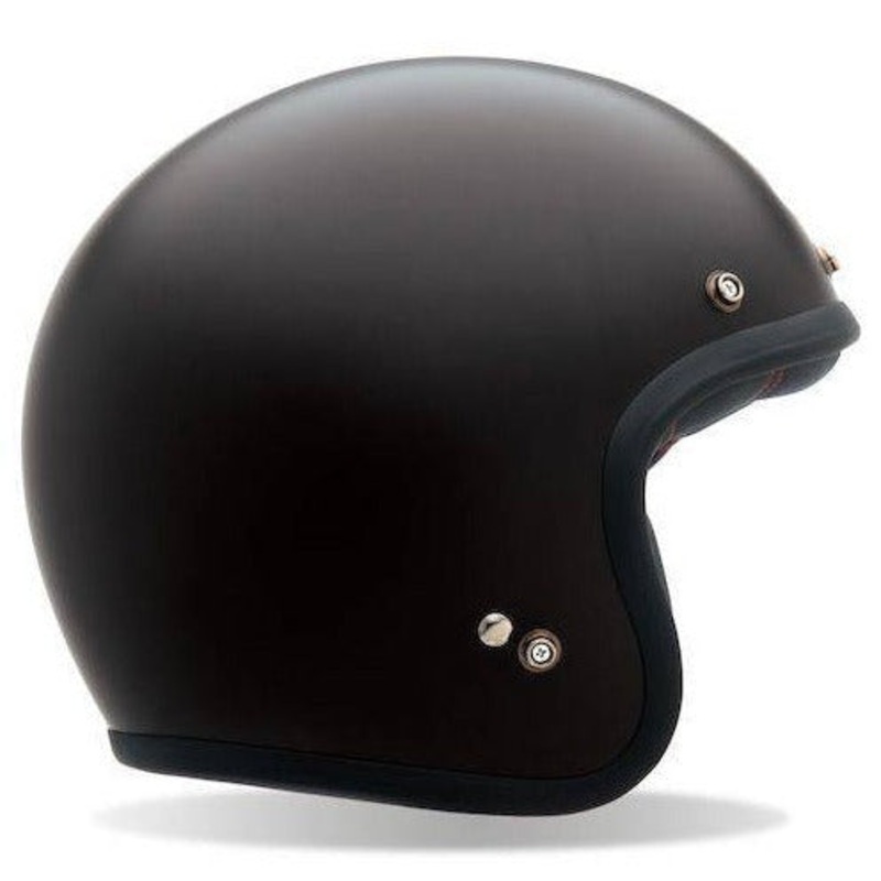 BELL Custom 500 Solid Matt Black (With Studs) Open Face Road Helmet