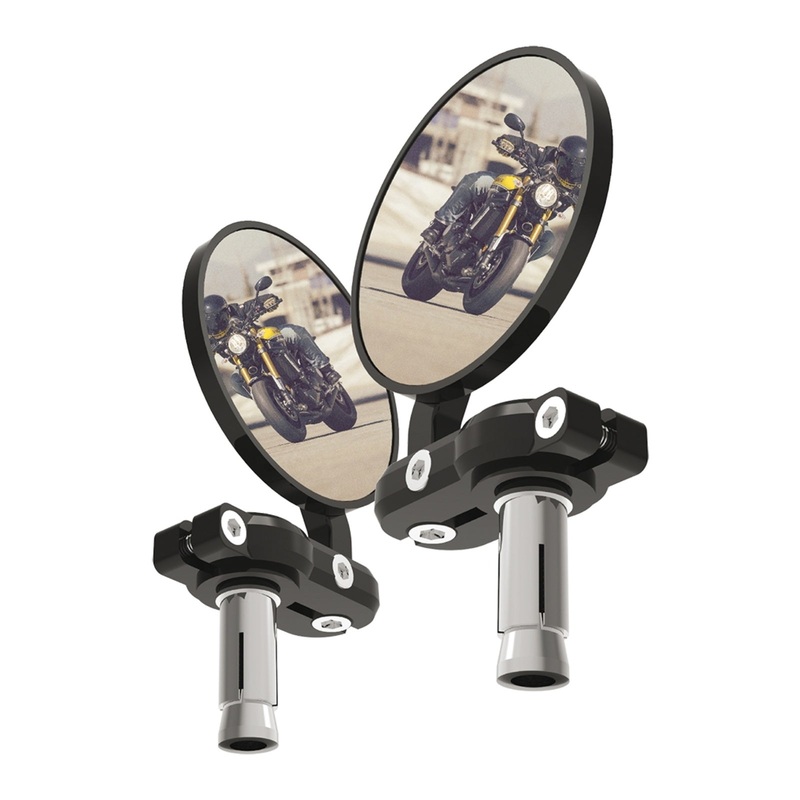 **Oxford Bar End Mirrors – Black (Pair)