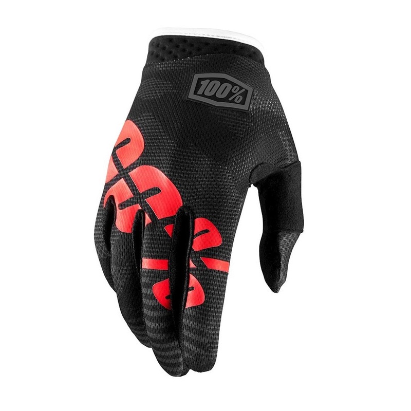 100% iTrack Adult MX Gloves|Charcoal|Red|Cal-Trans|Black Camo|Fire Red|Neon Yellow|Paradise|Paradise Blue|Teal|M|XL|XXL|S|L