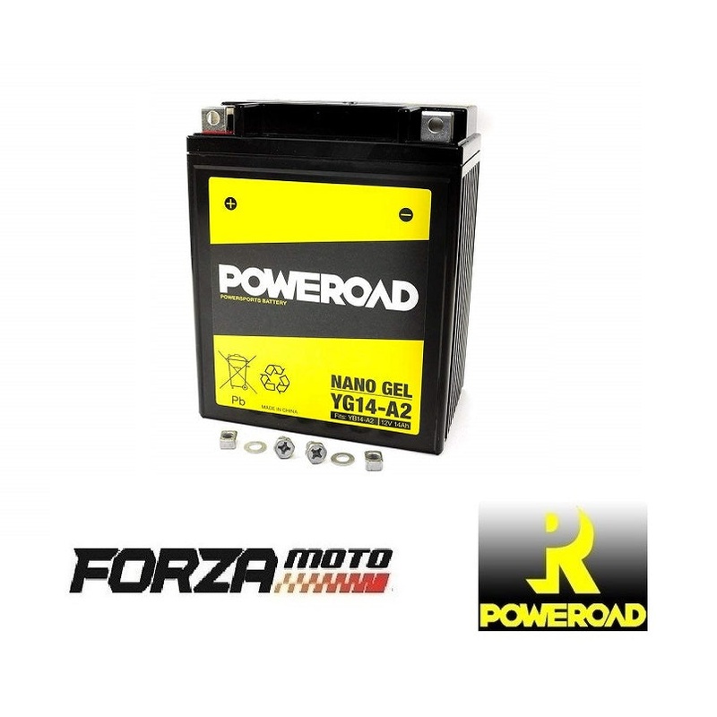 POWEROAD Nano Gel Motorcycle Battery – CYG14A2 (fits YB14 – A2,YTX14AHBS,YB14AA1/2))