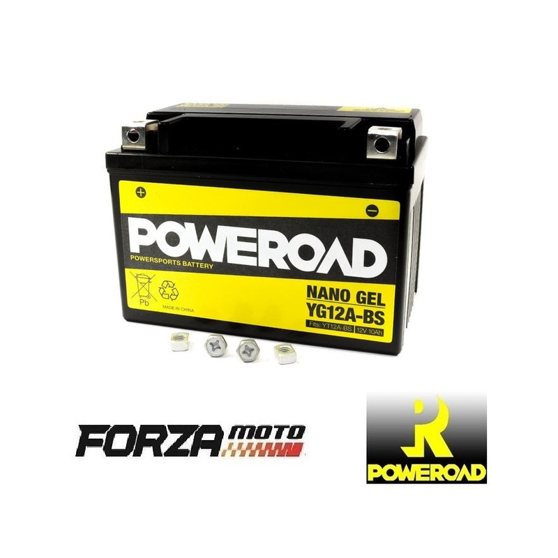 POWEROAD Nano Gel Motorcycle Battery – YG12A-BS (fits YT12A-BS)