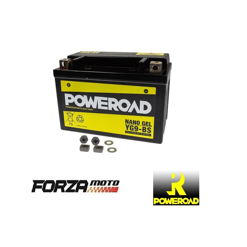 POWEROAD Nano Gel Motorcycle Battery – YG9-BS (fits YTX9-BS)