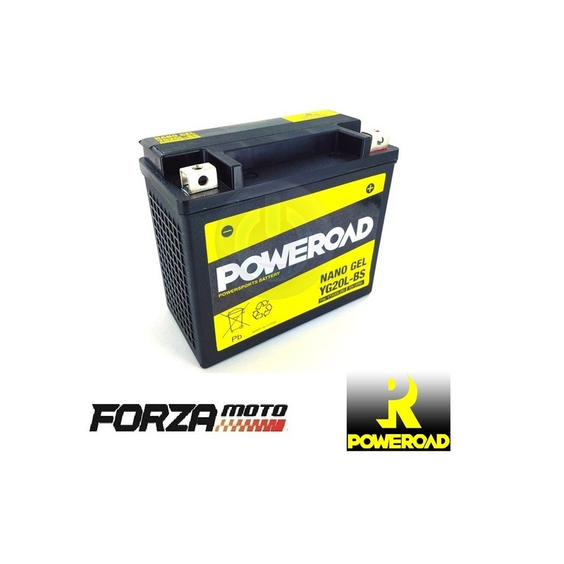 POWEROAD Nano Gel Motorcycle Battery –  YG20L-BS(fits YTX20L-BS)