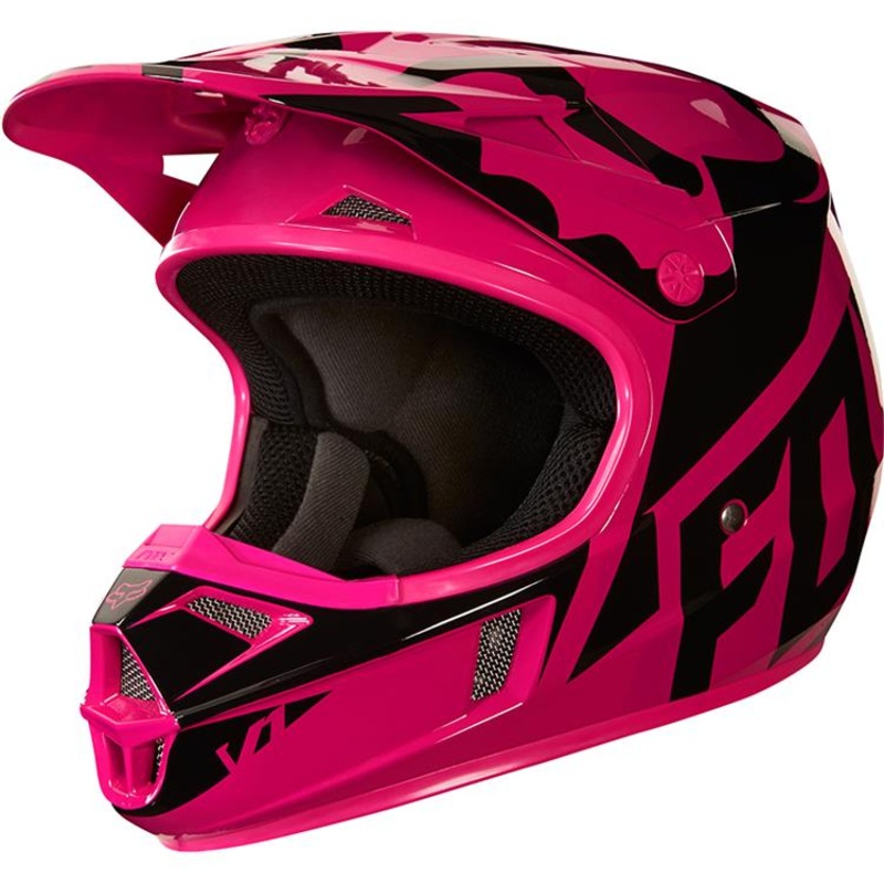 FOX V1 Race Youth MX Helmet|Black|Blue|Pink|Matt Black|YM 49-50cm|YL 51-52cm|YS 47-48cm