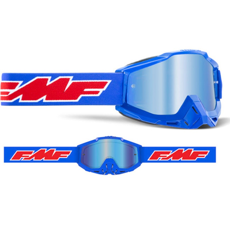 **FMF PowerBomb Adult MX Goggle with BLUE Mirror Lens