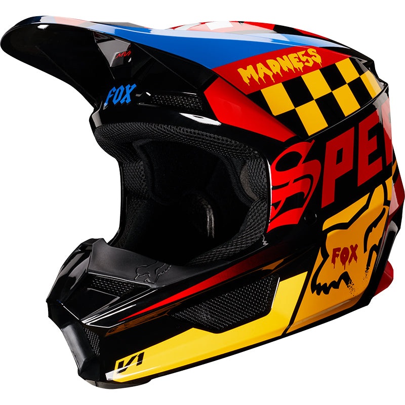 FOX V1 Czar Youth MX Helmet|Black_Yellow|YS 47-48cm|YM 49-50cm|YL 51-52cm
