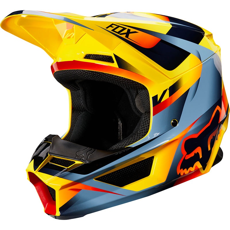 FOX V1 Motif Adult MX Helmet|Yellow|M 57-58cm|L 59-60cm|XL 61-62cm