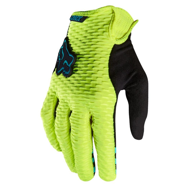 FOX Womens Lynx Gloves|Flo_Yellow|Cyan|S|M|L
