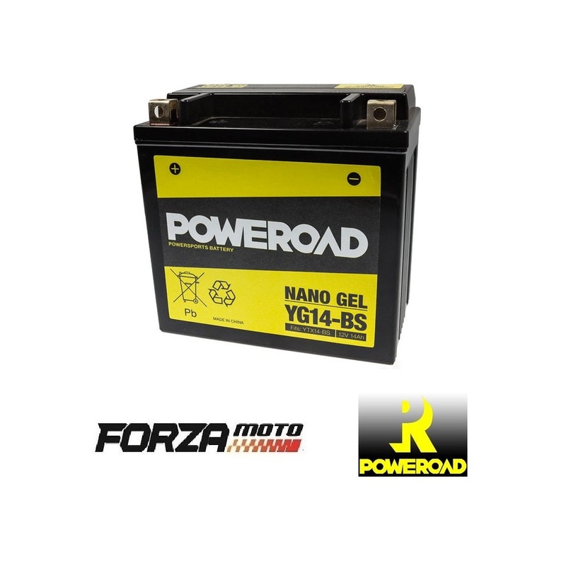 POWEROAD Nano Gel Motorcycle Battery – YG14-BS (fits YTX14-BS)