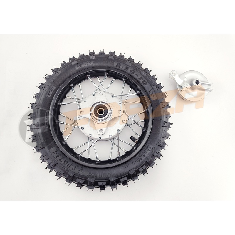 Rear Wheel with Tyre, Tube, Drum Brake FMX 70
