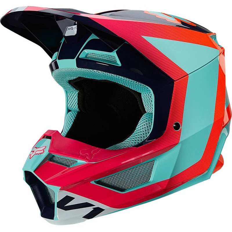 FOX V1 VOKE Youth MX Helmet|Aqua|YS 47-48cm|YM 49-50cm|YL 51-52cm