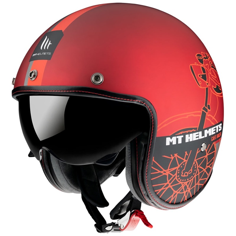 MT LE Mans 2 SV Road Helmet Cafe Racer Matt Red