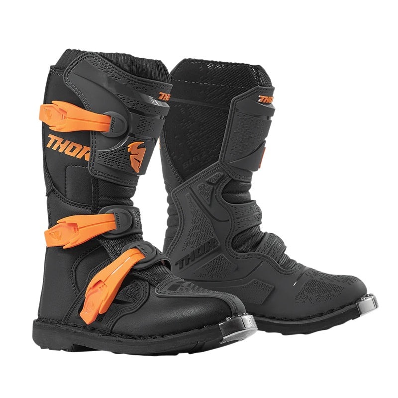 THOR BLITZ XP Youth MX Boots|Charcoal/Orange|US3 / EU34|US4 / EU36|US5 / EU37|US6 / EU38