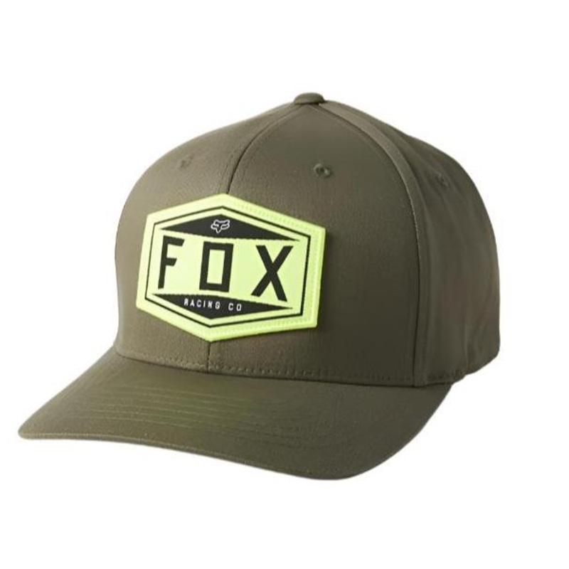 FOX EMBLEM FLEXFIT HAT|Olive_Green|S/M|L/XL
