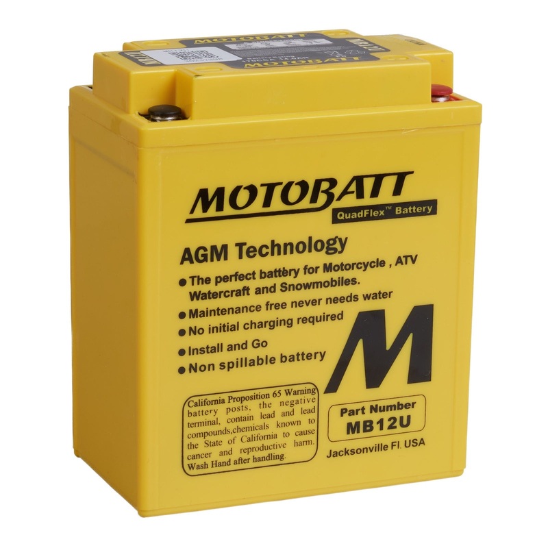 MOTOBATT Quadflex AGM Motocycle Battery – MB12U