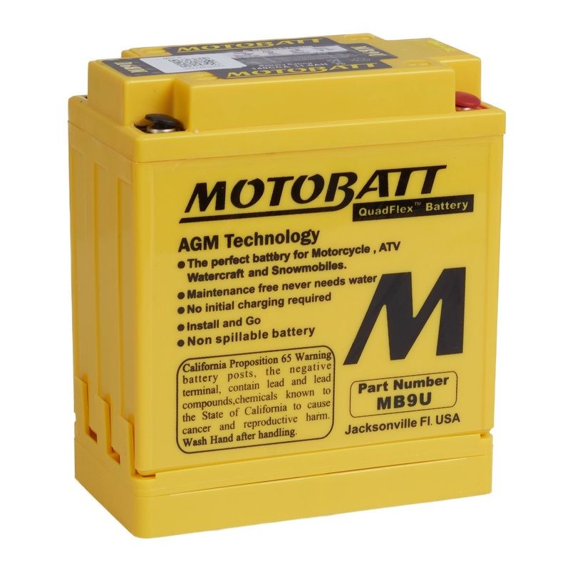 MOTOBATT Quadflex AGM Motocycle Battery – MB9U
