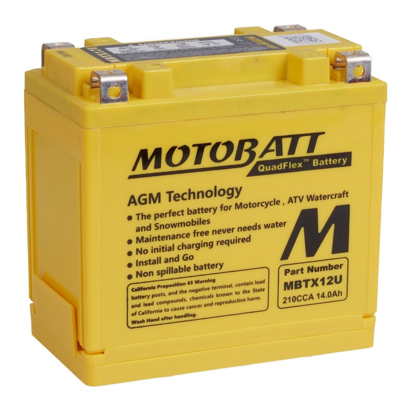 MOTOBATT Quadflex AGM Motocycle Battery – MBTX12U