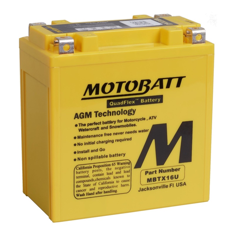 MOTOBATT Quadflex AGM Motocycle Battery – MBTX16U