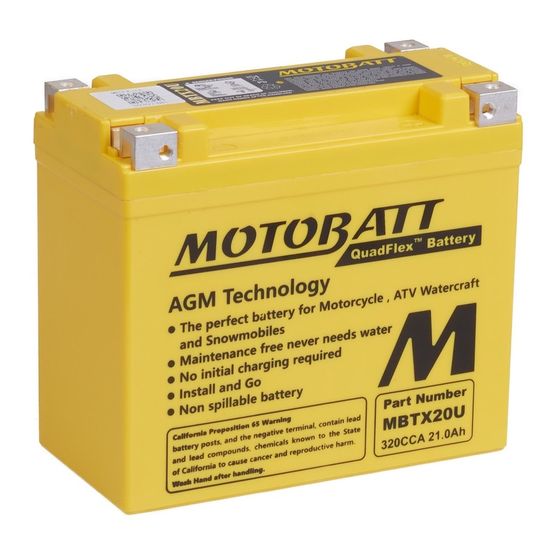 MOTOBATT Quadflex AGM Motocycle Battery – MBTX20U