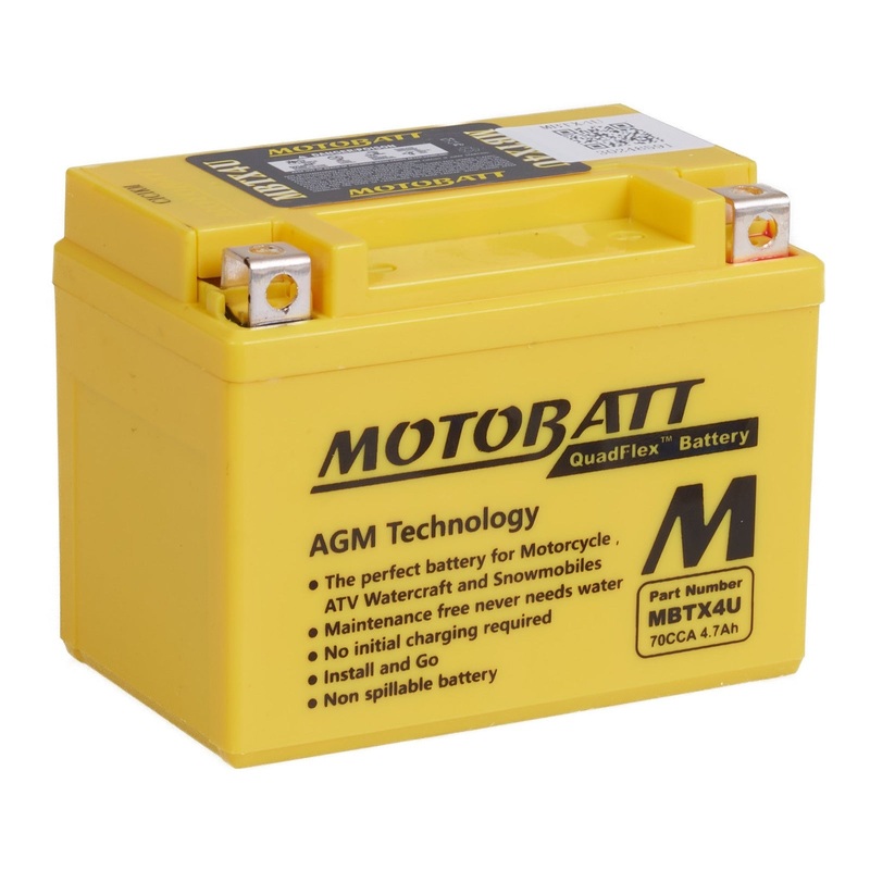 MOTOBATT Quadflex AGM Motocycle Battery – MBTX4U