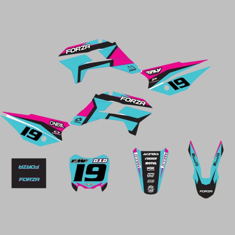 Aftermarket KRZ Style Plastic & Graphic Kit – 19 Years Limited Edtion Teal Blue