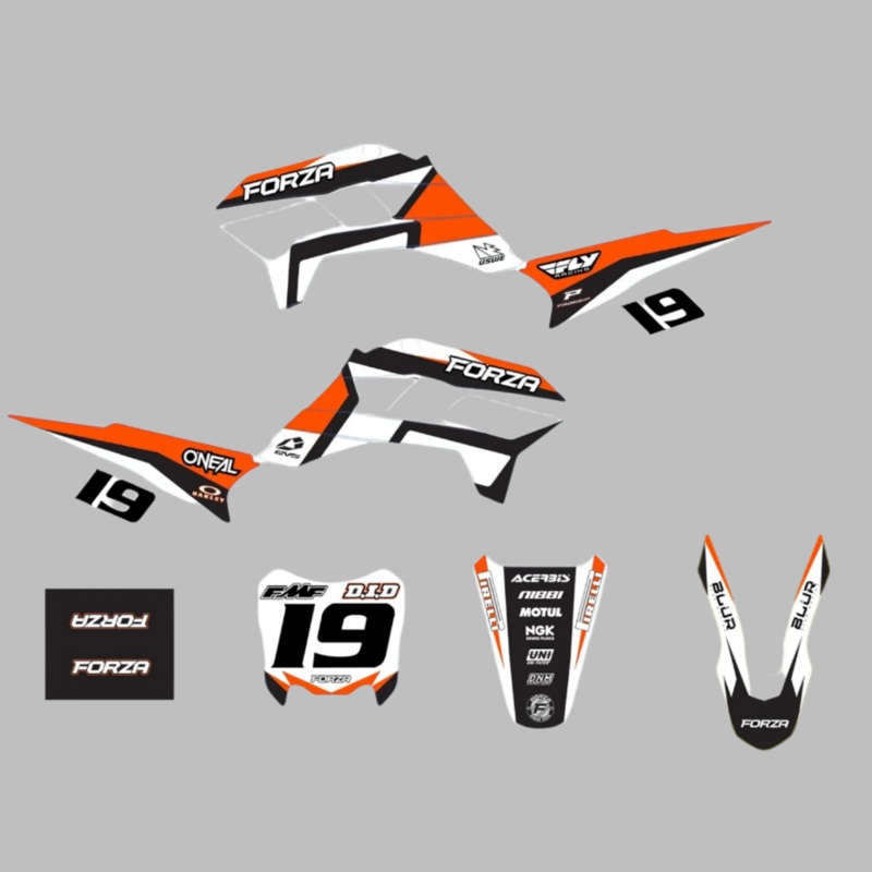 Aftermarket KRZ Style Plastic & Graphic Kit – 19 Years Limited Edtion White Orange