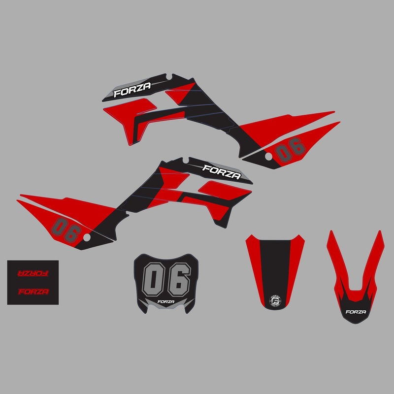 Aftermarket KRZ Style Plastic & Graphic Kit 2025 – Red