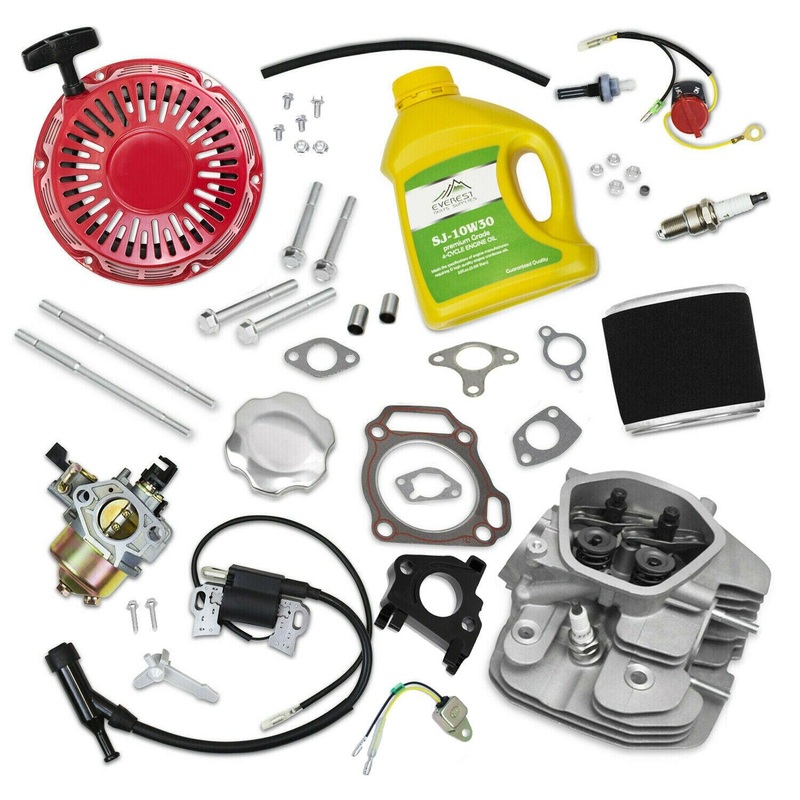 Tune Up & Complete Cylinder Head fits Honda GX340 Carburetor Recoil Air Filter