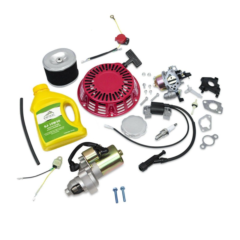 Tune Up Kit & Starter Motor fits Honda GX240 Carburetor Recoil Air & Fuel Filter