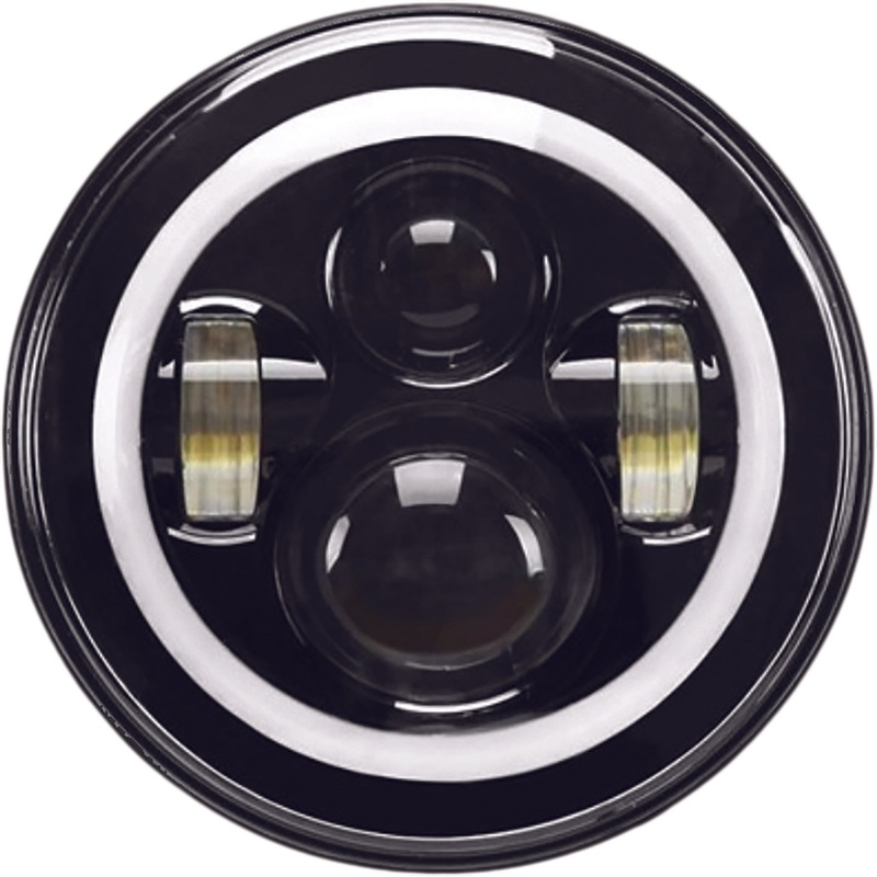 HIGH DEFINITION 7 LED HEADLIG FULL HALO BLACK
