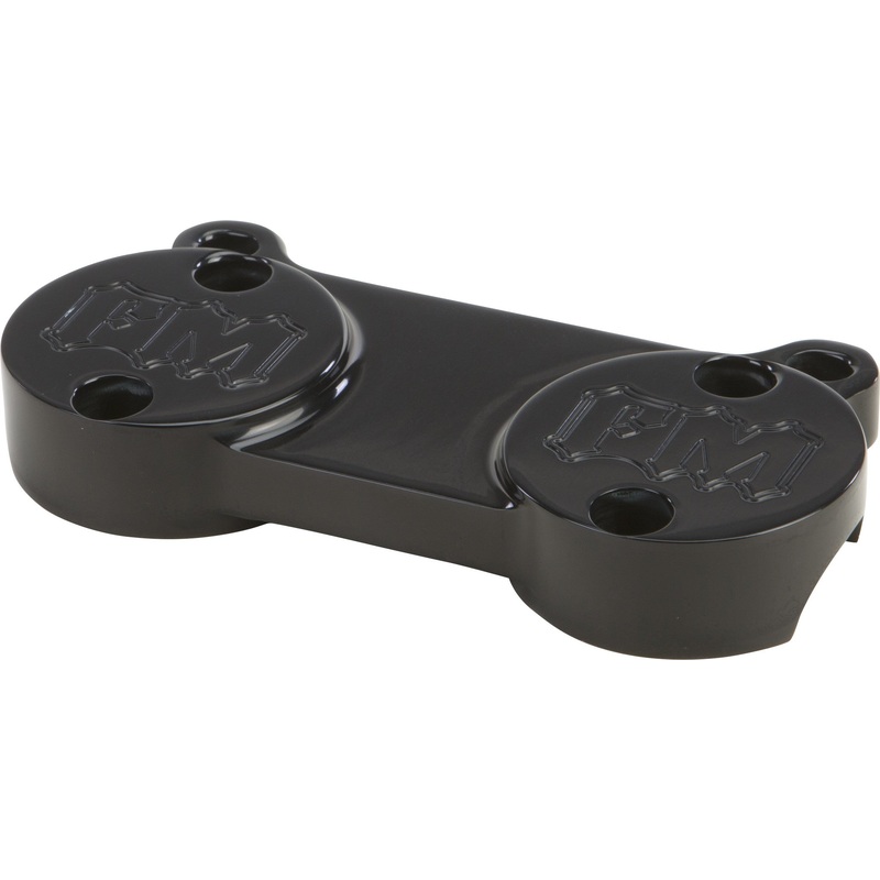 RISER TOP CLAMP BLACK W/GAUGE MOUNT TABS