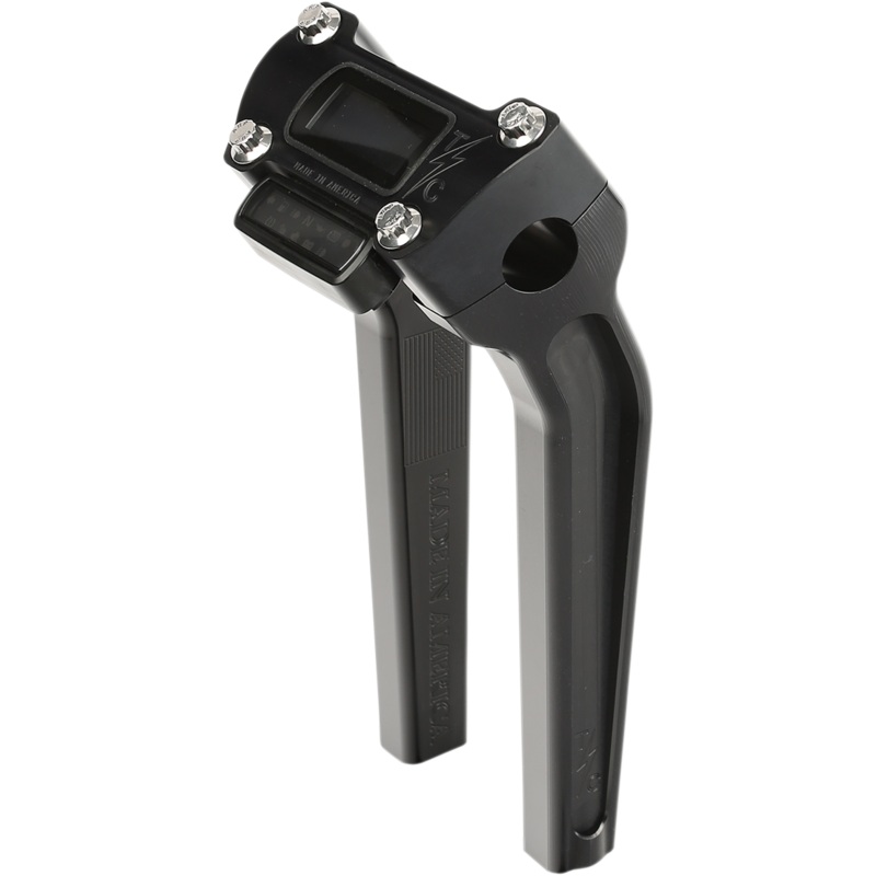 THRASHIN SUPPLY CO. Black 9-1/2 Pullback Handlebar Riser With Gauge Cut Out Handlebar Riser