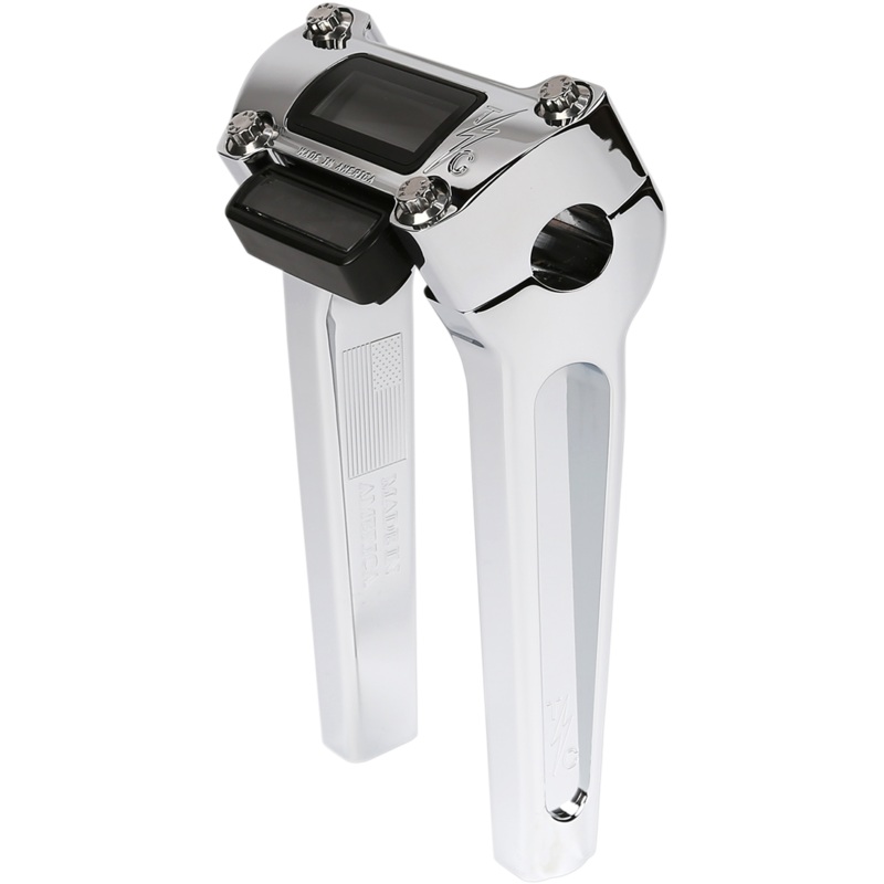 THRASHIN SUPPLY CO. Chrome 8 Straight Handlebar Riser With Gauge Cut Out Handlebar Riser