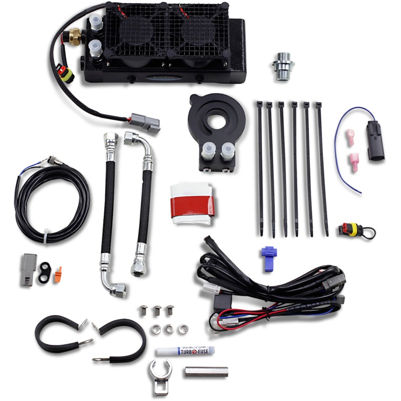 ULTRACOOL Oil Cooler Kit – Black – Fairing Mount 3.0 Lower Fairing Mount Oil Cooler with Fan Kit for M8