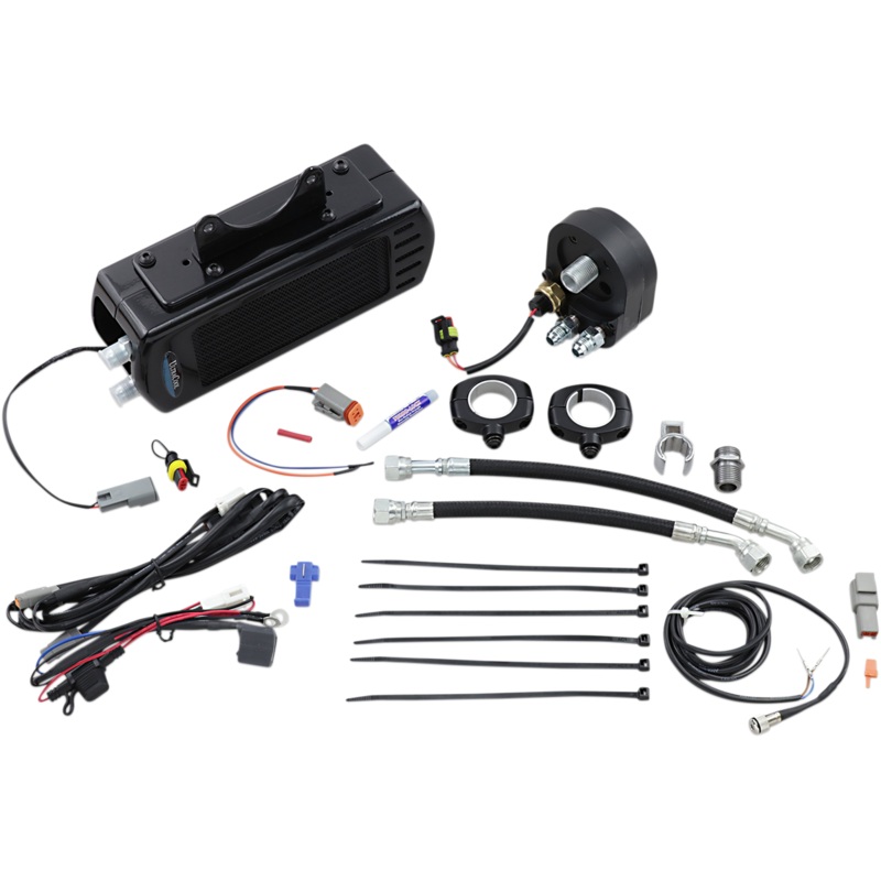 ULTRACOOL Oil Cooler Kit – Black – Side Mount – FLH 3.0 Side Mount Oil Cooler with Fan Kit for FLH