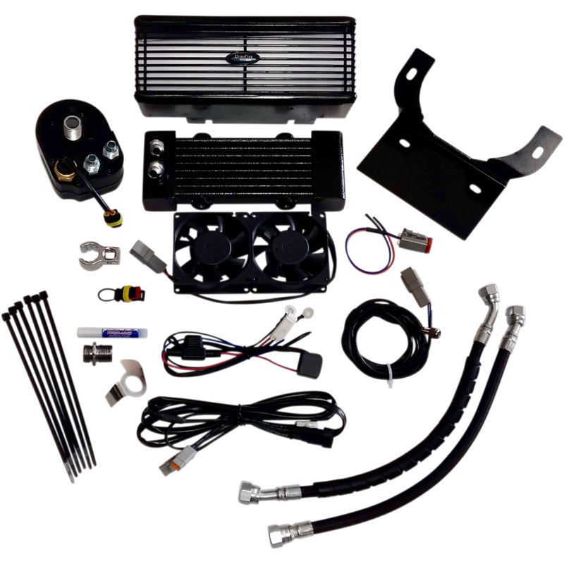 ULTRACOOL Oil Cooler Kit – Flat Black – Below Regulator Mount 3.0 Below Regulator Mount Oil Cooler with Fan Kit for FLH