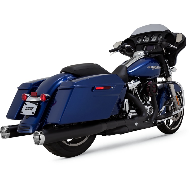 VANCE & HINES Monster Round Muffler for FL – Black Monster Round Slip-On Muffler