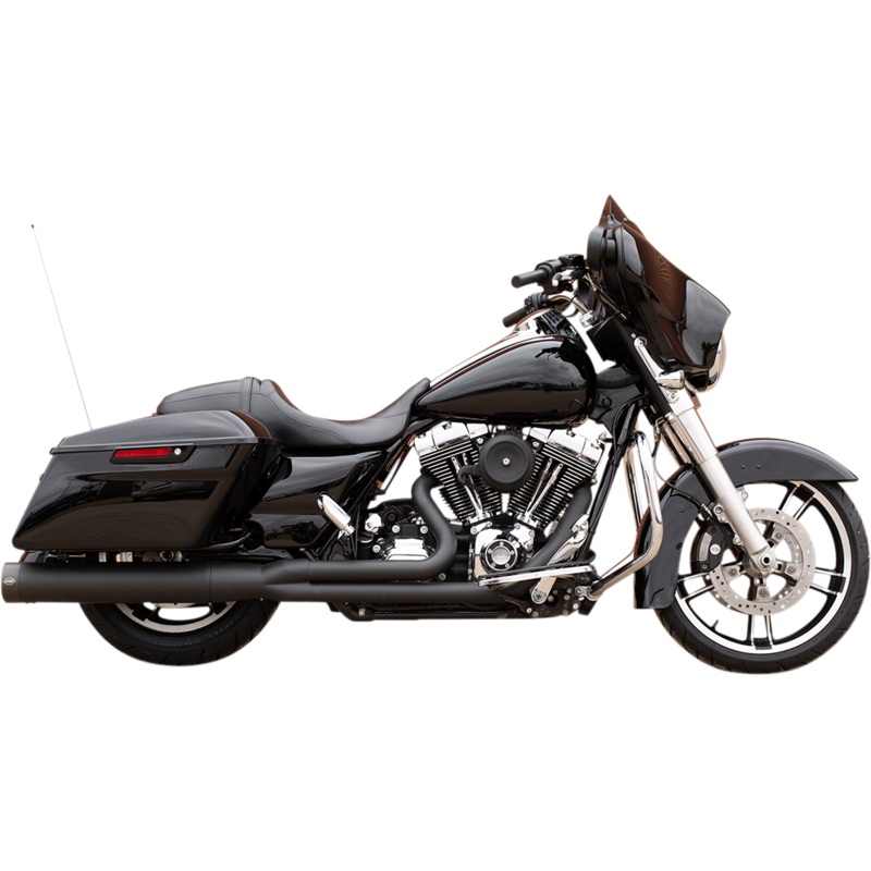 S&S CYCLE 2-into-1 Exhaust for ’95-’16 FL – Black Sidewinder 2:1 Exhaust System