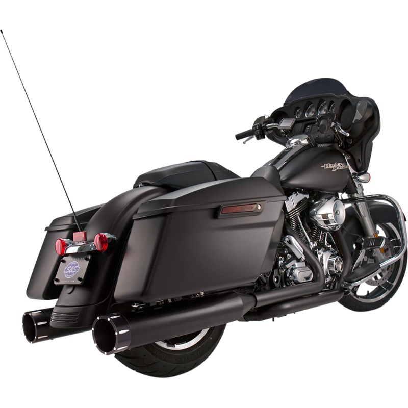 S&S CYCLE 4.5 Mufflers – Black with Black Tracer MK45 Slip-On Mufflers