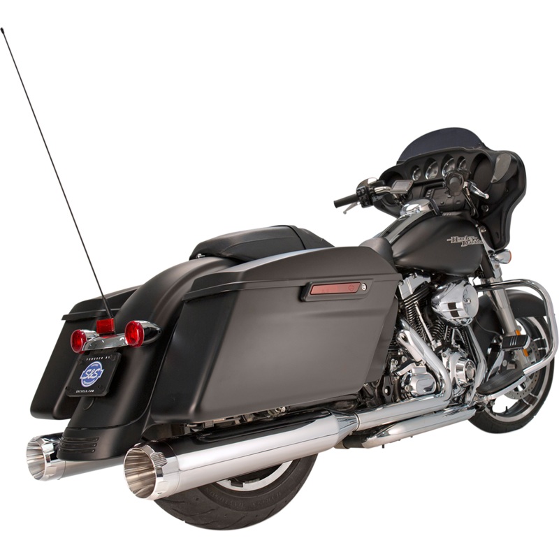 S&S CYCLE 4.5 Mufflers – Chrome with Chrome Thruster MK45 Slip-On Mufflers