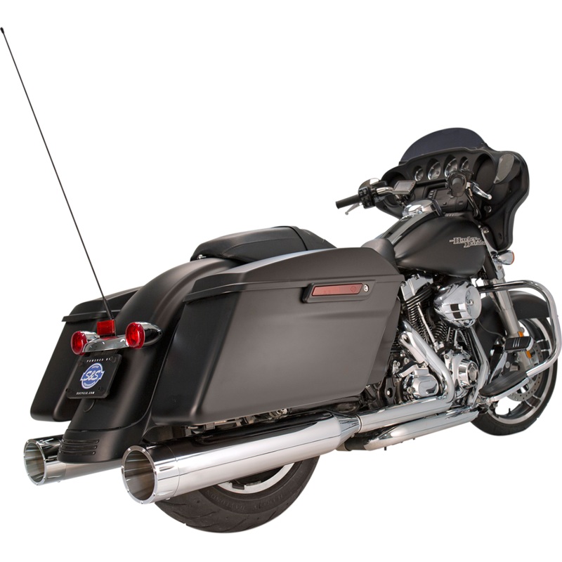 S&S CYCLE 4.5 Mufflers – Chrome with Chrome Tracer MK45 Slip-On Mufflers
