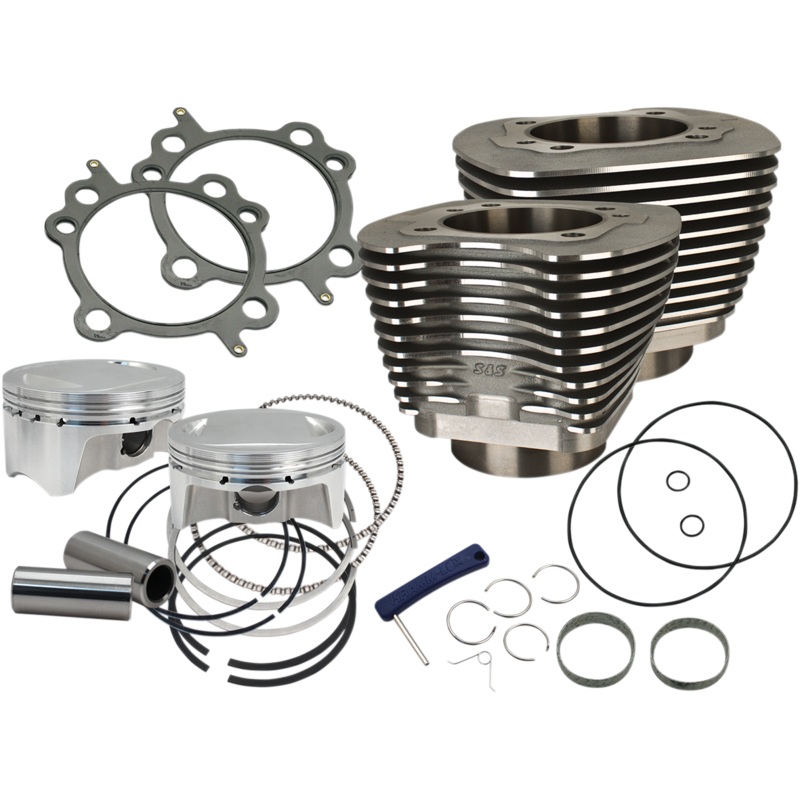 S&S CYCLE Cylinder Kit – 110 – Black Bolt-In Sidewinder 4 Big Bore Kits