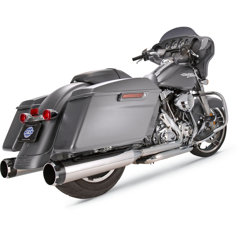 S&S CYCLE Mufflers – Chrome – Black Thruster – M8 Touring ’17-’19 MK45 Slip-On Mufflers  Thruster