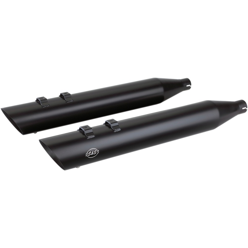 S&S CYCLE Slash Cut Mufflers – Black Slash Cut Slip-On Mufflers