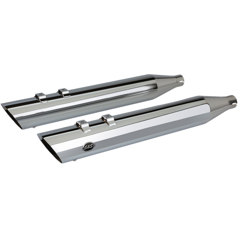 S&S CYCLE Slash Cut Mufflers – Chrome Slash Cut Slip-On Mufflers