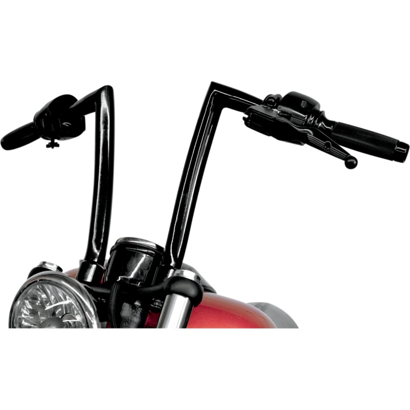 TODD’S CYCLE Black 1-1/4 FXS Strip Handlebar with 12 Rise and OEM Top Tree 1-1/4 Strip Handlebar