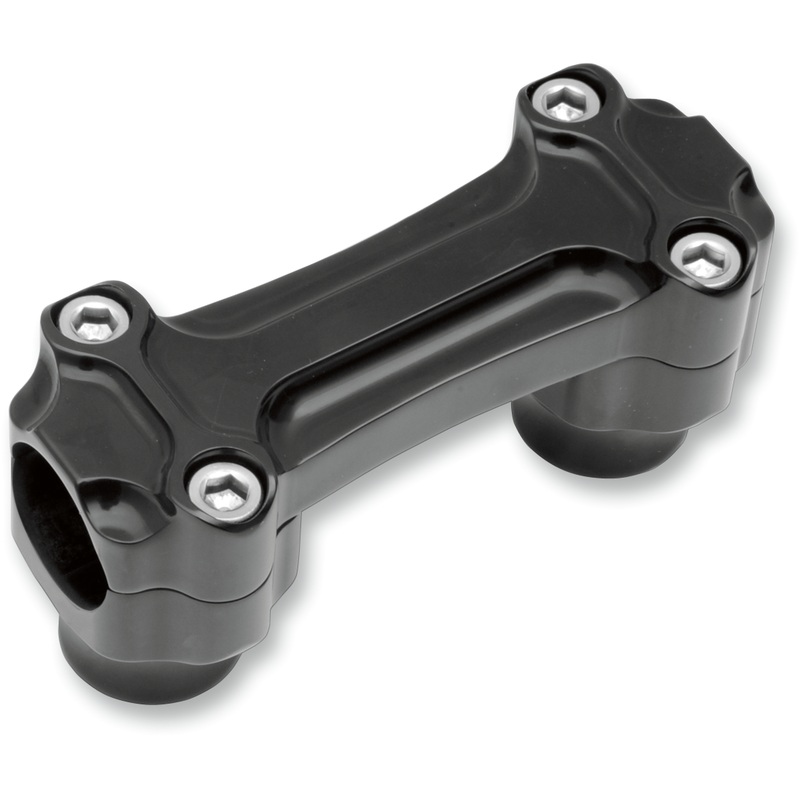 TODD’S CYCLE Black 1 Bone Riser for 1 Handlebars Bone Bar Handlebar Clamp & Riser Kit