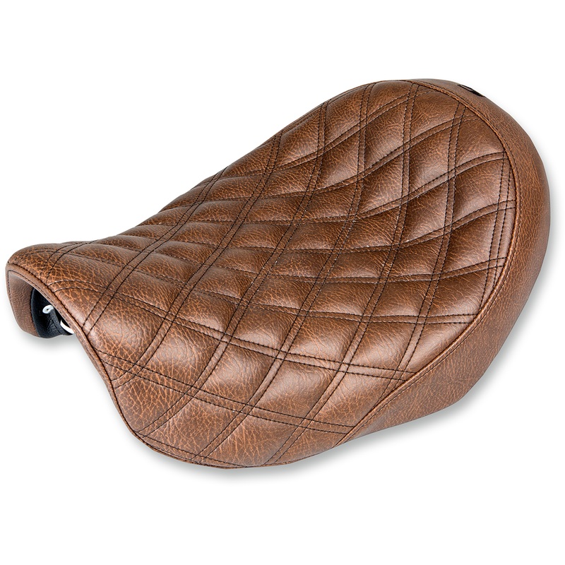 SADDLEMEN Renegade Seat – Lattice Stitched – Brown – Dyna Renegade LS Solo Seat
