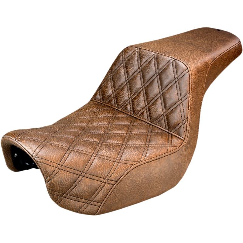 SADDLEMEN Step Up Seat – Lattice Stitched – Brown – FXD Step Up Seat  Front Lattice Stitch