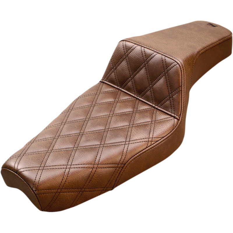 SADDLEMEN Step Up Seat – Lattice Stitched – Brown – XL Step Up Seat  Front Lattice Stitch